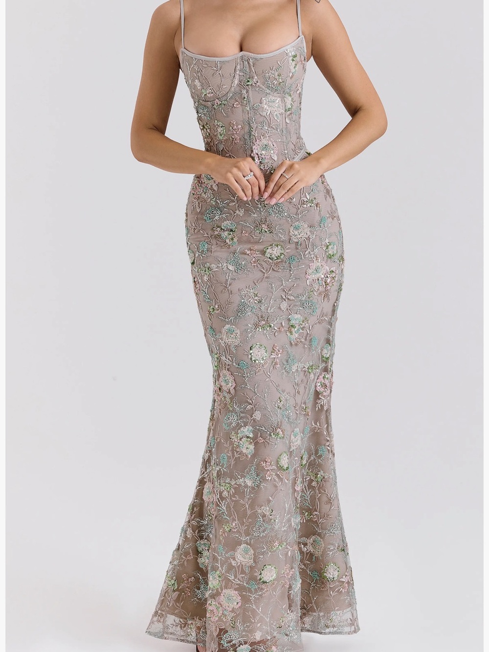 House of CB Naima Embroidered Sequin Gown
